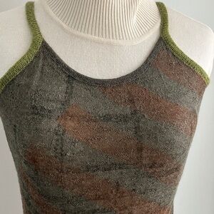 Save The Queen Green and Brown Tank Top made in Italy 🇮🇹